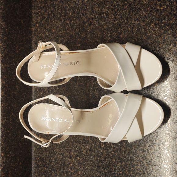 Chalk White Platform High Heel Dressy Sandals By Franco Sarto - Picture 3 of 16